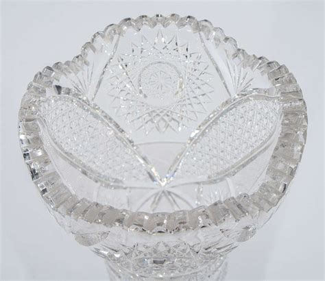 American Brilliant Period Heavy Monumental Cut Crystal Vase At 1stdibs