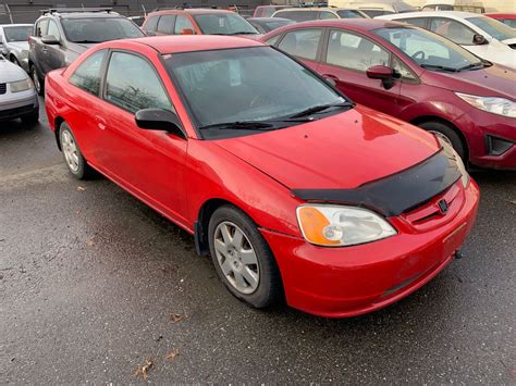 2002 Honda Civic 2dr Sedan Red Vin 1hgem22532l813155