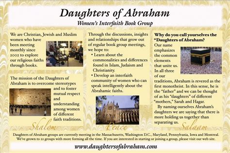 Daughters Of Abraham Encourage You To Respect Your Neighbors Faith Traditions Newton Ma Patch