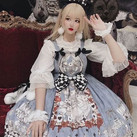 Sweet Alice Lolita Fashion Print Jsk Jumper Skirt Cute Ribbon Etsy