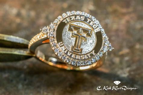 Such A Pretty Texas Tech Ring Ladies Double T Halo Ring In 14kt