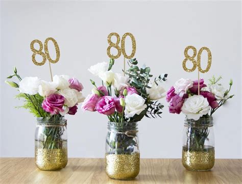 80th Birthday Centerpieces 80th Centerpieces 80th Birthday Etsy
