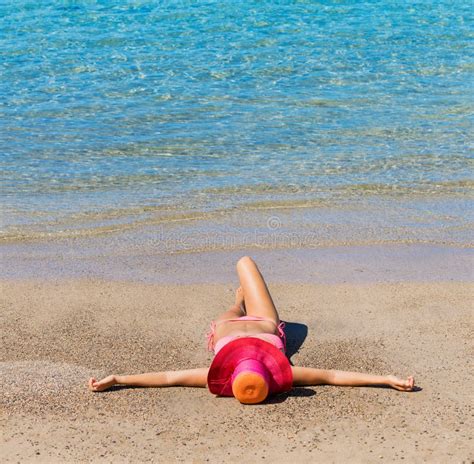 Woman Relaxing On Tropical Beach Stock Photo Image Of Lifestyle