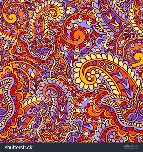 Seamless Background Made Of Paisley Colorful Pattern Stock Vector