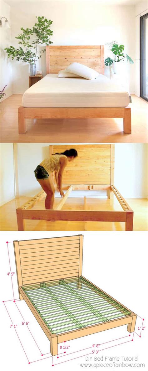Maybe you would like to learn more about one of these? DIY Bed Frame and Wood Headboard - A Piece Of Rainbow