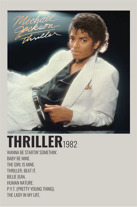 Thriller By Michael Jackson Album Wall Art Michael Jackson Poster
