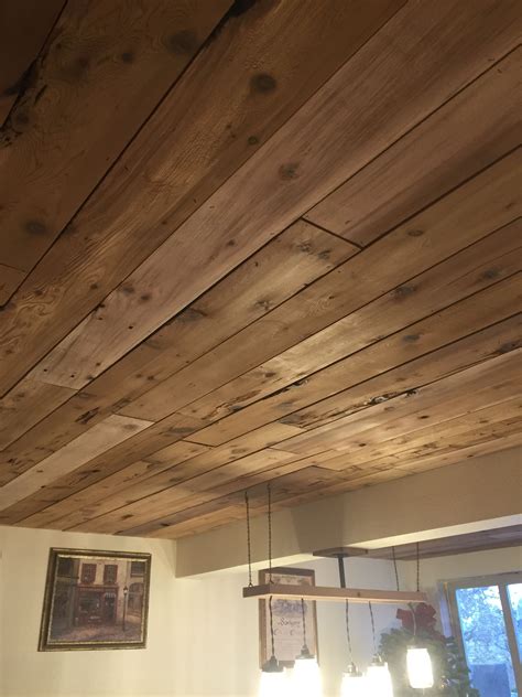 So for the #lowescreator kitchen project, we decided to install a wood plank ceiling. Cedar plank ceilings in a rustic farmhouse give a warm and ...