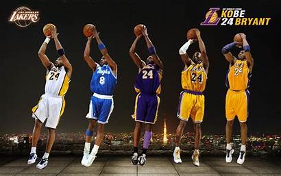 Kobe Bryant Cool Lakers Shooting Different Jerseys