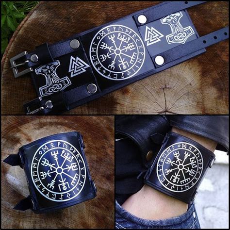 Vegvisir Norse Viking Compass Ouroboros Jormungand Viking Leather