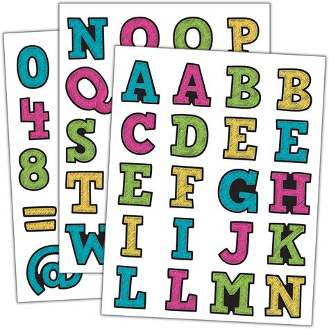 Chalkboard Brights Alphabet Stickers Tcr5017 Teacher Created Resources