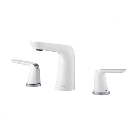 Shop Kraus Premier Chrome White 2 Handle Widespread Watersense Bathroom