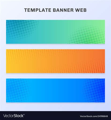 Set Banner Web Vibrant Gradient Color Royalty Free Vector