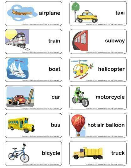 Transport Learning English For Kids Flashcards English Lessons