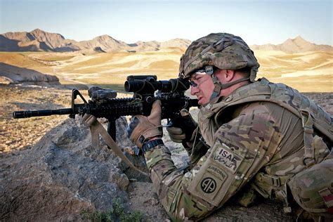 Rifles Soldiers Guns Military Desert Men Usa Afghanistan M4a1 Multicam