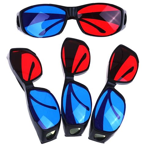 4pcsset Red Blue 3d Glasses Frame For Dimensional Movie Dvd Game Buy