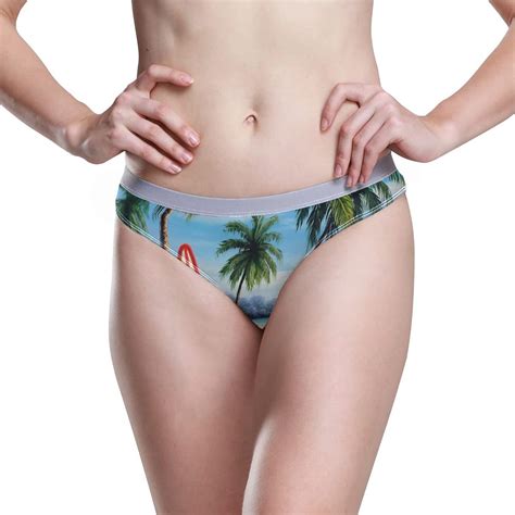 Malplena Palm Tree Surfboard Women S Underwear Low Rise Full Briefs