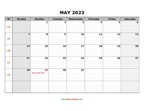 May Calendar 2023 Print Print Calendar 2023
