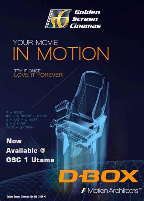 For the latest updates on movies in. GSC now offers D-BOX motion seats at its cinemas ...