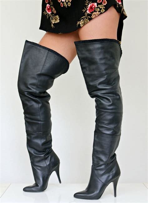 Deadstock S Thigh High Leather Boots Women S Size To Cuissardes Femme En Cuissardes