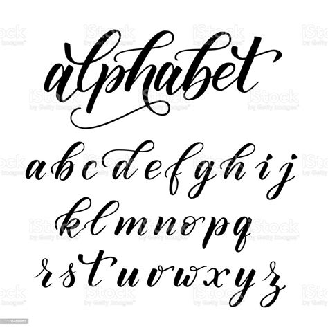 Brush Calligraphy Alphabet Stock Illustration Download Image Now