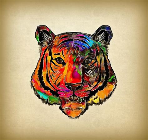 Colorful Tiger Digital Art By Lilia D Fine Art America