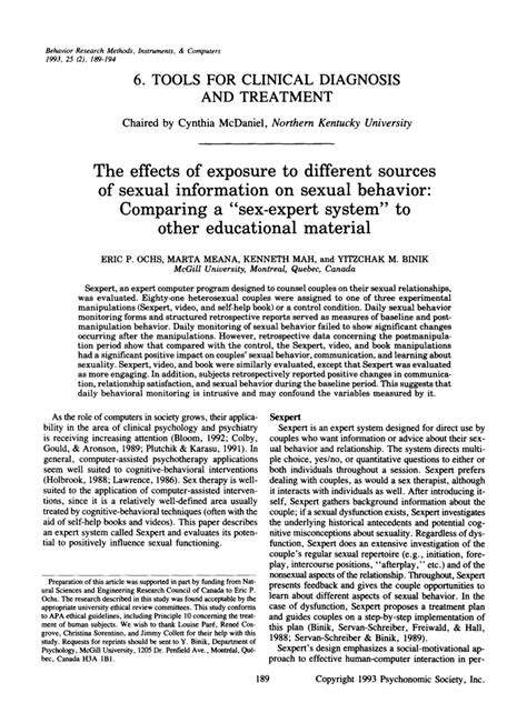 Pdf The Effects Of Exposure To Different Sources Of Sexual Information On Sexual Behavior