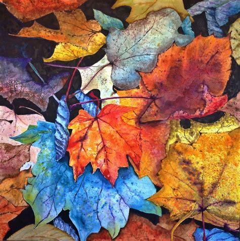 Autumn Leaves Aquarellmalerei Herbstlaub Herbst Stretched Von