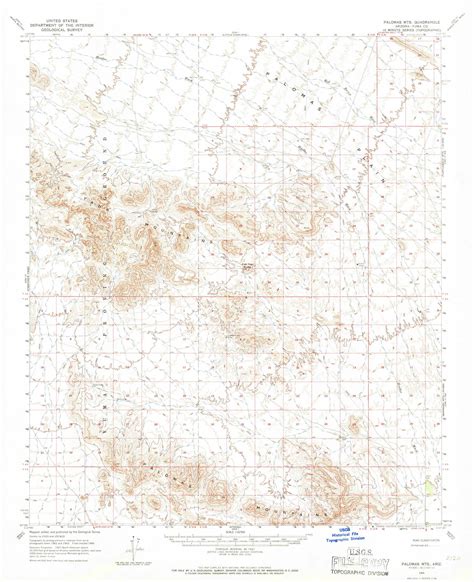 Palomas Mountains Arizona 1965 1966 Usgs Old Topo Map Reprint 15x15