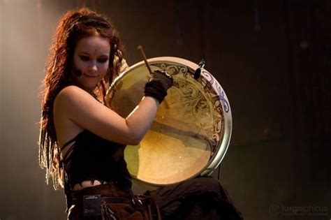 Jenny From The Pagan Folk Band Omnia Playing Bodhran At One Of Their