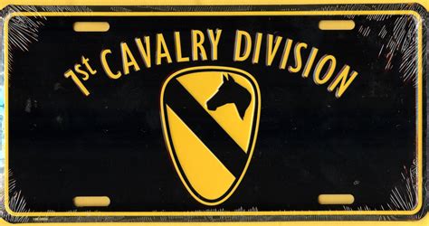 1st Cavalry Division License Plate Black Crossed Sabers Chapter