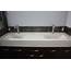 Undermount Trough Bathroom Sink With Two Faucets