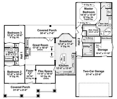 Craftsman Style House Plan 3 Beds 2 Baths 1800 Sqft Plan 21 247