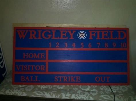 Chicago Cubs Baseball Chalkboard Scoreboard By Kwpierson On Etsy