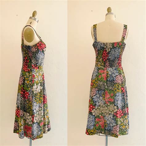 Vintage 70s Floral Print Sun Dress