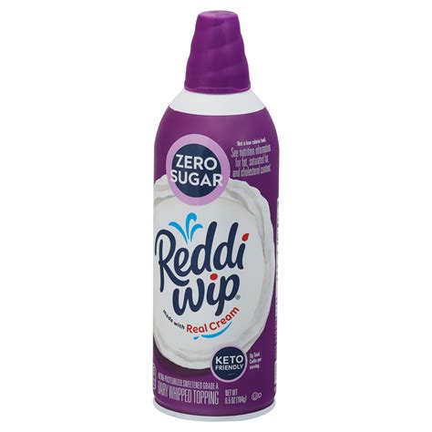 Reddi Wip Dairy Whipped Topping Zero Sugar Front Right Elevated