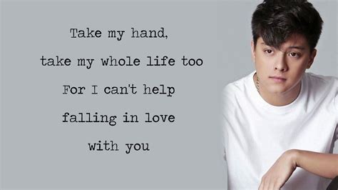 Daniel Padilla Cant Help Falling In Love With You Lyrics Youtube