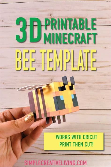 Learn How To Make This 3d Paper Minecraft Bee With This Free Printable