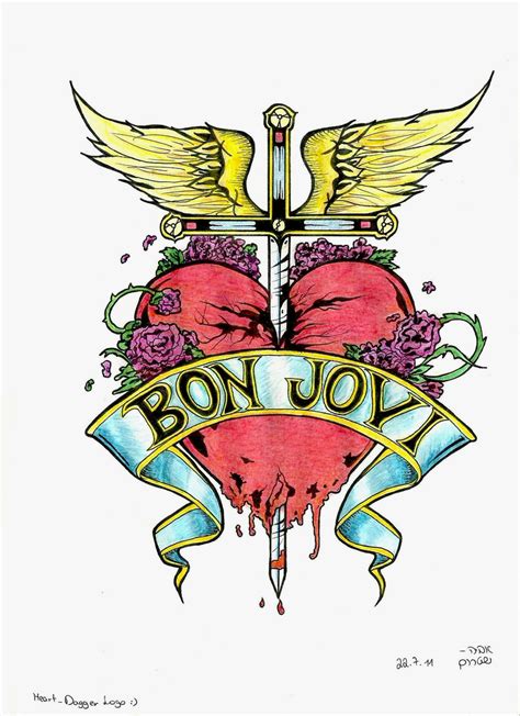 Bon Jovi Heart And Dagger Logo Full Color By Aviyas6 On Deviantart
