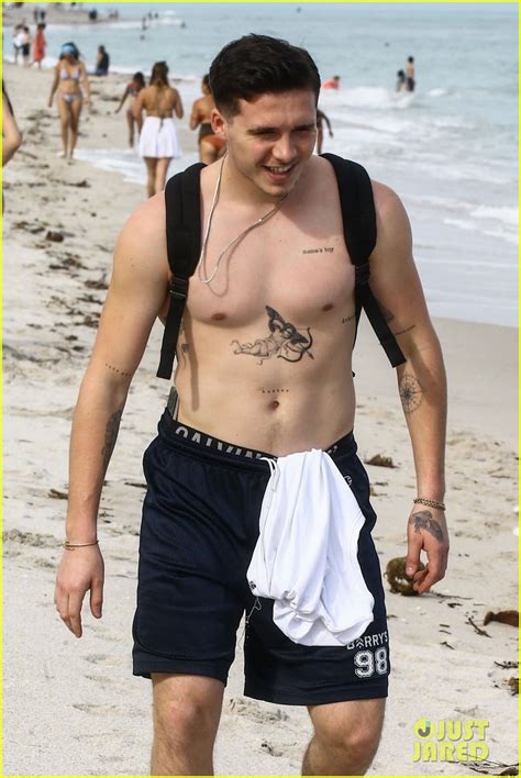Photo Brooklyn Beckham Shirtless In Miami Photo Just Jared Entertainment News