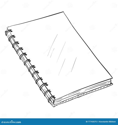 Vector Single Sketch Spiral Notebook Stock Vector Illustration Of