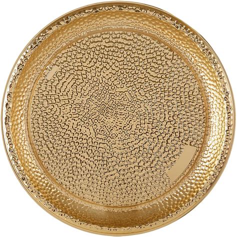 Large Gold Hammered Serving Tray 16in X 1in Party City