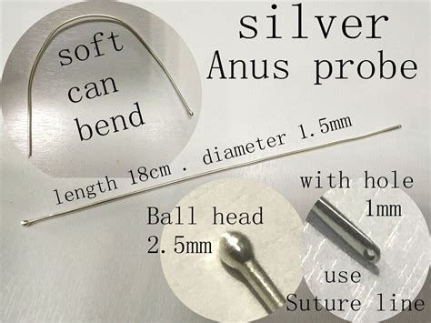 Jz Medical Anorectal Instrument Soft Can Bend Silver Anus Probe Double
