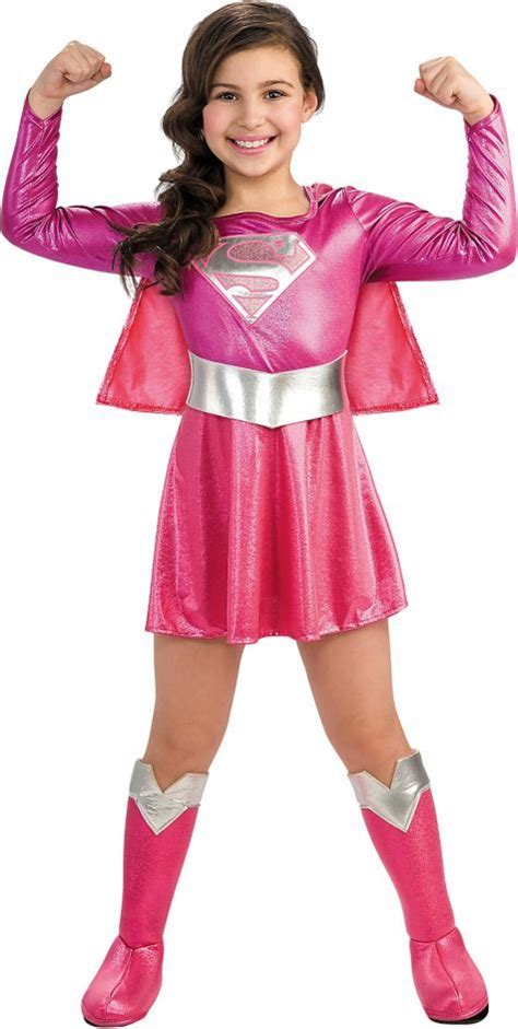 Girls Pink Supergirl Costume Superhero Costumes Girls