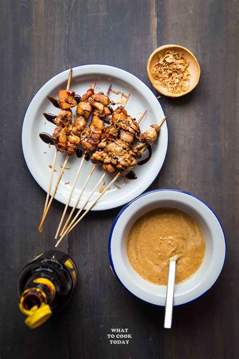 Puree with sugar, oil, coriander, turmeric, salt, garlic, shallots, and ginger. Sate Ayam Bumbu Kacang (Satay with Peanut Sauce) - Learn how to make authentic Indonesian sate ...