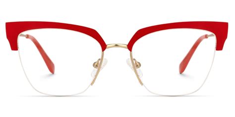 adelheid browline red eyeglasses vooglam