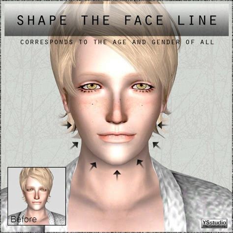Shape Face Line Slider By Ysstudio Sims 3 Downloads Cc Caboodle