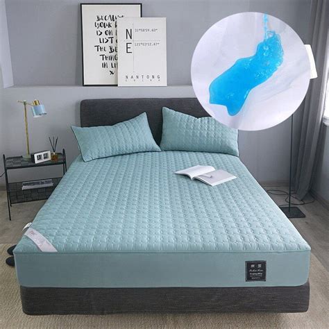 Solid Color Zipper Mattress Cover All Inclusive Cotton Quilted Mattress Protector Pad Cover For