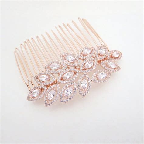 Rose Gold Hair Comb Rose Gold Wedding Headpiece By Treasures570 Rose