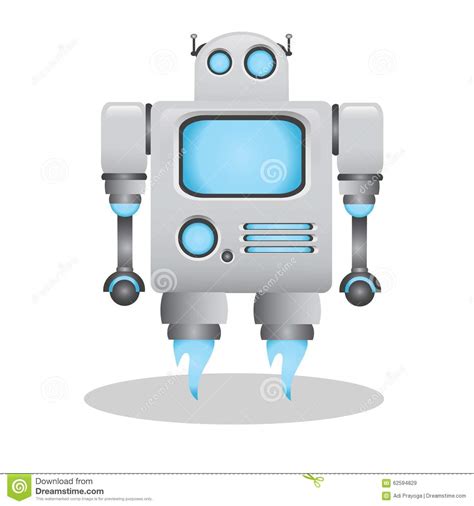 Cool And Cute 3d Robot Illustration Stock Vector