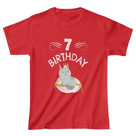 7th Birthday Girl Shirt 7 Year Old Girl Birthday Shirt Cat Shirts For Girls Cute Girls Birthday